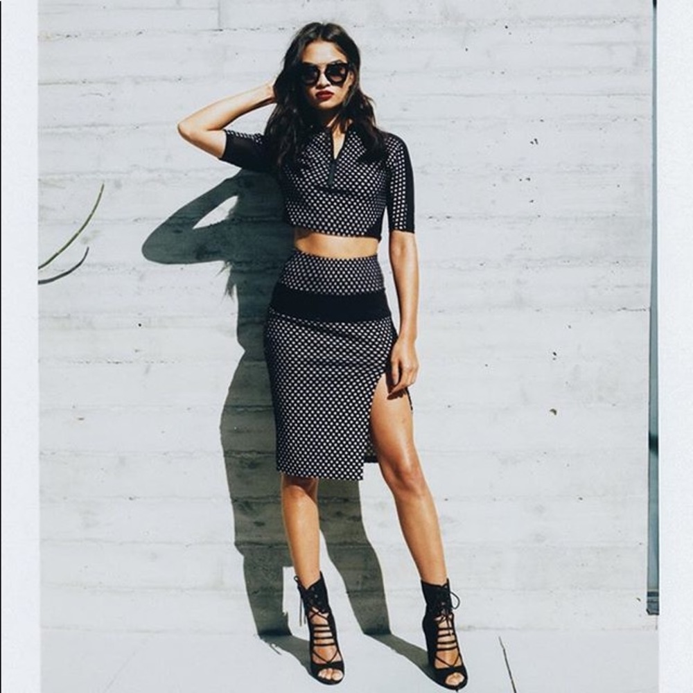 Kendall + Kylie mesh pencil skirt